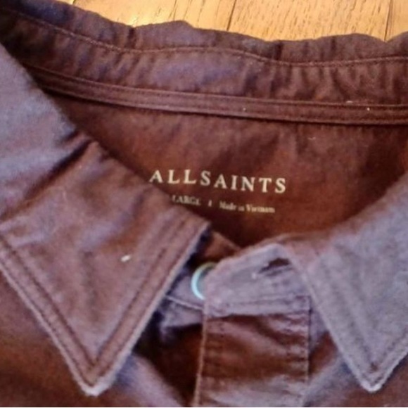 Men’s shirt by ALLSAINTS  - XXL - dark maroon colour - Picture 2 of 7